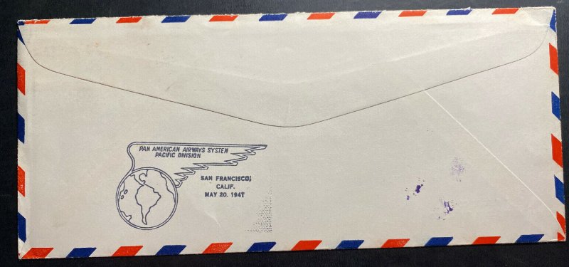 1941 Singapore Malaya First Flight Airmail Cover To San Francisco CA USA 