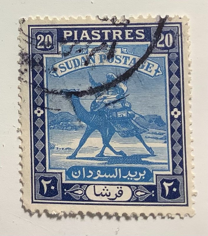 Sudan 1948 Scott 93 used -  20p,  Camel Post,  Postman with Dromedary