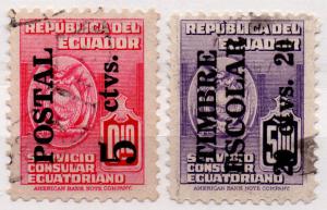 (I.B) Ecuador Revenue : Consular Service Overprints