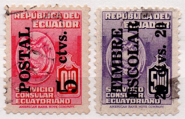 (I.B) Ecuador Revenue : Consular Service Overprints