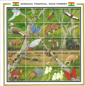 Ghana #1224 African Tropical Rainforest  Sheet of 20 (MNH)