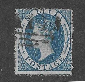 St Lucia Sc #2  4p deep blue  used FVF