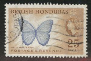 British Honduras Scott 151 Used perf 14 Butterfly stamp