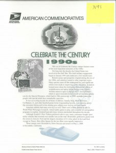 USPS COMMEMORATIVE PANEL #602 CELEBRATE THE CENTURY 1990S #3191