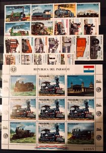 Nicaragua & Paraguay: MNH Sets & Sheets Railroad - 2 Pictures