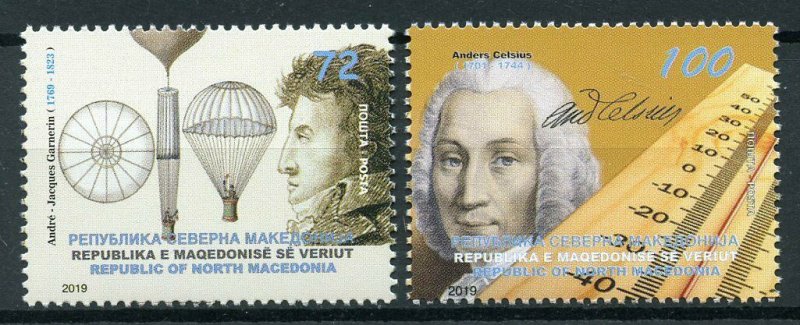 North Macedonia 2019 MNH Gargerin Anders Celsius 2v Set People Science Stamps 