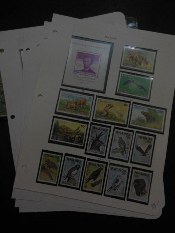 EDW1949SELL : RWANDA All VFMNH collection of Birds & Animals. Scott Catalog $206