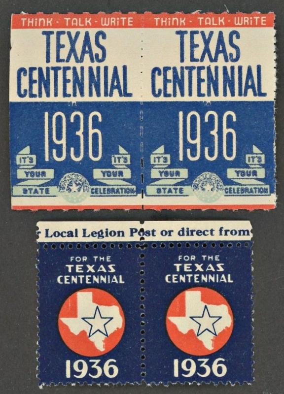 1936 Texas Centennial Poster Stamp Cinderella MNH (X4)