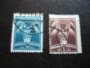 Stamps - Romania - Scott# RA19-RA20 - Used Part Set of 2 Stamps