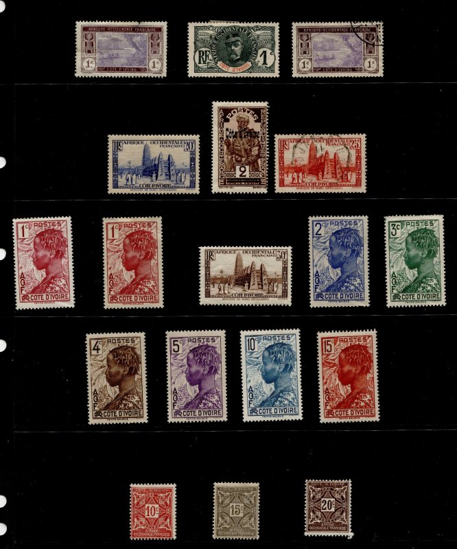 Ivory Coast #Selection of 18 Mint & Used Issues