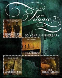 Grenada Grenadines 2013 - 100th Anniversary Titanic - Sheet of 4 MNH