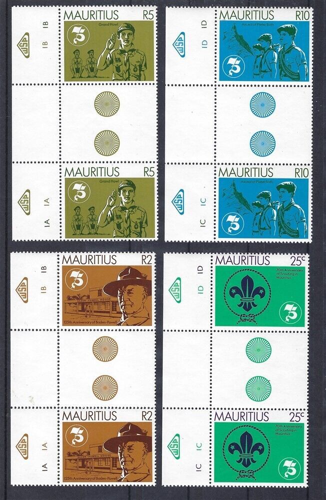 1982 Mauritius gutter pairs Boy Scout 75th anniversary | Africa ...