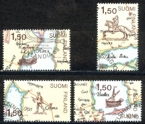 Finland Sc# 728a-728d Used 1985 Postal Map, 1698