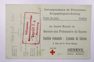 Germany 1917 POW Red Cross Card to Switzerland - L39892