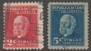 Cuba, stamp, Scott#319-320,  used, hinged,  set of two, 2, 5 cents