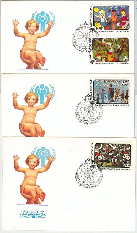 61563 - RUSSIA USSR - POSTAL HISTORY - 3 FDC COVER 1979:  CHILDREN'S YEAR Music