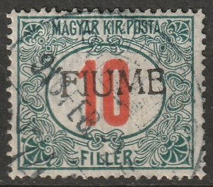 Fiume 1918 Sc J8 postage due used