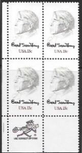 US #1731 MNH Zip Code Block. Carl Sandburg