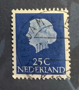 Netherlands 1953 Scott 348 used - 25c, Queen Juliana