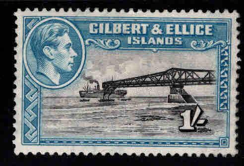 Gilbert & Ellice Islands Scott  48 MH* Bridge, Ship stamp C V$9 perf 13.5