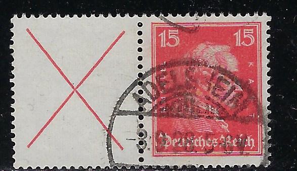 Germany Scott # 356, label X, used, se-tenant, Mi# W23