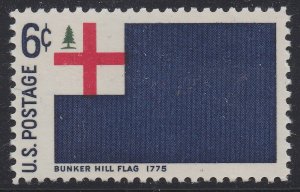 US 1351 Historic Flags Bunker Hill Flag 1775 6c single (1 stamp) MNH 1968