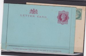 GB QV 1/2d 1d Postal Stationery Cards x 2 Postal History BP5009 