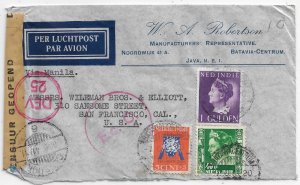 Batavia-Centrum, Dutch East Indies to San Fran., Ca 1941 Trans-Pacific (C4936)