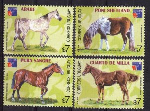 Uruguay stamp 1999 - philex france 99 horses pony