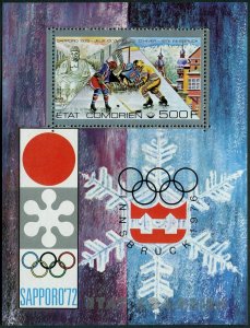 Comoro Isls 181,MNH.Michel 272 Bl.20. Olympics Innsbruck-1976. Hockey.