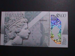 ​AZORES ISLANDS- COLLECTIBLES 500 POUNDS UNCIRCULATED POLYMAR NOTE-VERY FINE