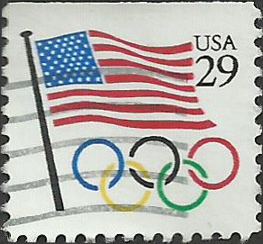 # 2528 USED FLAG & OLYMPIC RINGS    
