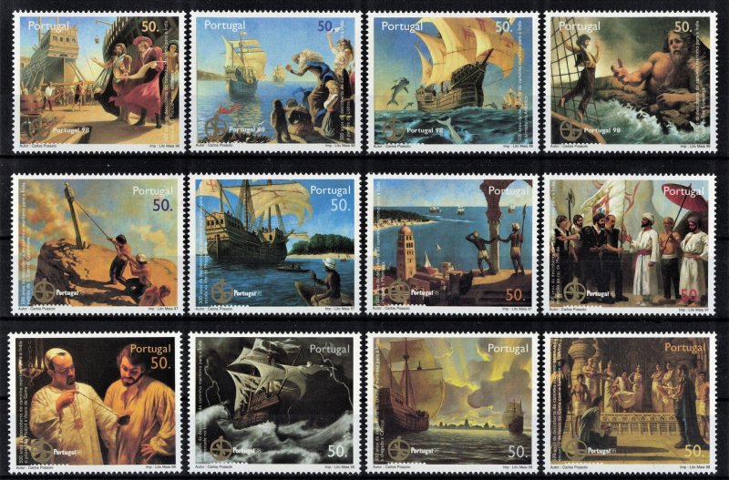 4X  PORTUGAL 1998 - Discovery of the Seaway to India, anniv 500 /compl. set MNH