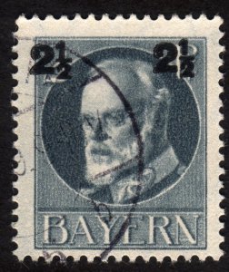 1916, Germany Bavaria 2 1/2pfg, Used, Sc 115