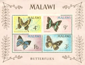 RK17-0005 MALAWI 40a MH SS SCV $22.50 BIN $10.00 BUTTERFLIES