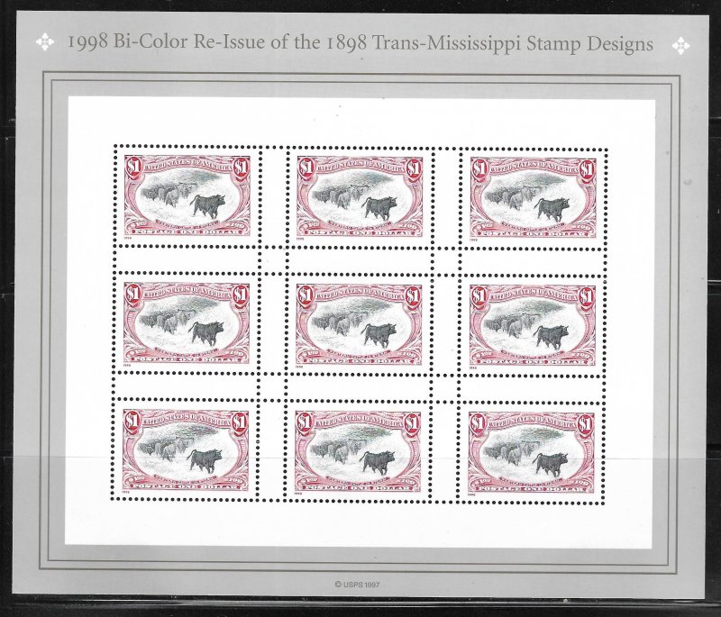 Scott #3210 - Trans-Mississippi Centennial - Pane of 9 VF NH (Face Value: $9.00)