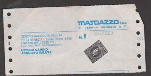 ITALY Receipt With 500 Lira Revenue Stamp