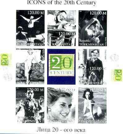 Turkmenistan 1999 Icons of the 20th Century #2 imperf she...