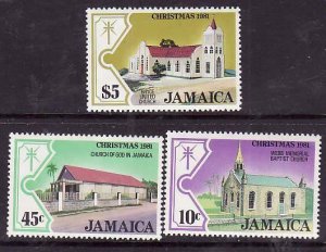 Jamaica-Sc#520-2- id9-unused NH set-Christmas-Churches-1981-