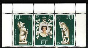 Fiji-Sc#384a-c-unused NH set-QEII-25th Coronation-id1-1978-