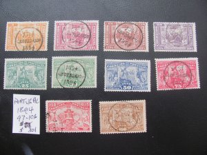 PORTUGAL 1894 USED   SC 97-106 SET VF $300 (160)