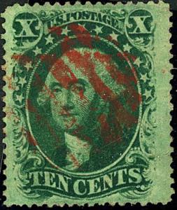 U.S. #35 Used Type V Red Grid Cancel