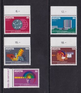 Switzerland for intellectual property  #11O1-11O5  MNH 1982 - 1985