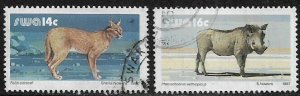 South West Africa #556-7 Used Set - Wild Animals