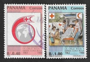 SE)1988 PANAMA 154TH ANNIVERSARY OF THE RED CROSS AND RED CRESCENT, 2 USED