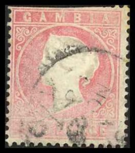 Gambia Sc# 7 Used 1880 2p rose Queen Victoria 