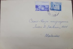 P) 1959 TURKEY, CITIES, INDUSTRY AND TECHNOLOGY, COVER CIRCULATED TO MONTEVIDEO