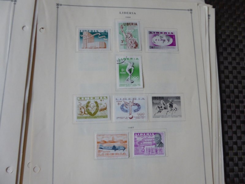 Liberia 1892-1976 Stamp Collection on Scott International Stamp Album Pages