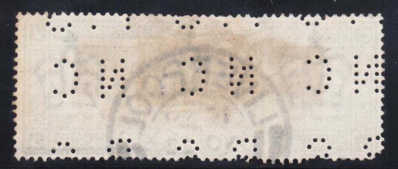 Great Britain #128 Used Rare Perfin NC\PC With Liverpool Cancel