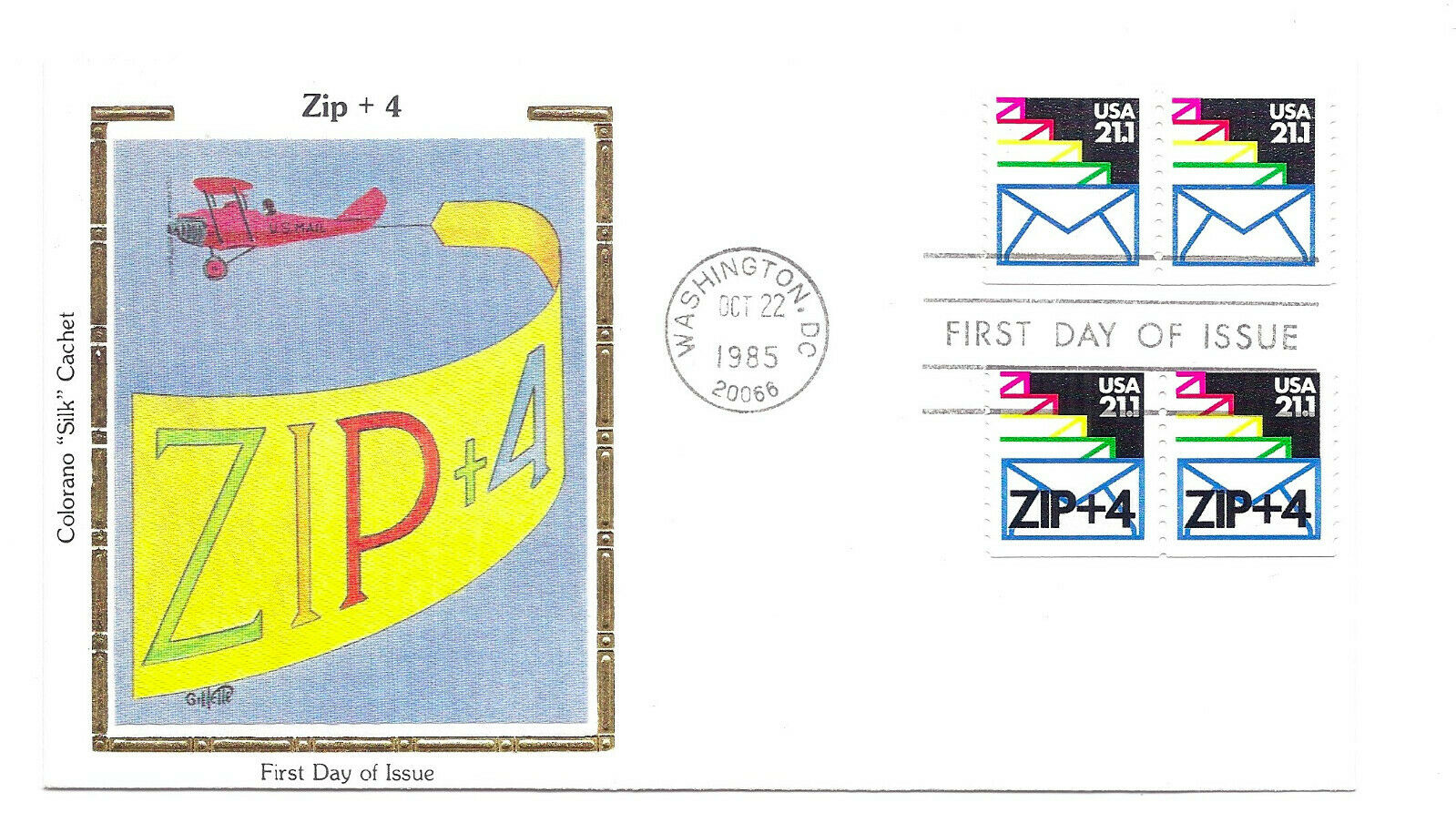 2150 2150a 21 1c Zip 4 Coil Pairs Colorano Silk Cachet Fdc United States Stamp Hipstamp